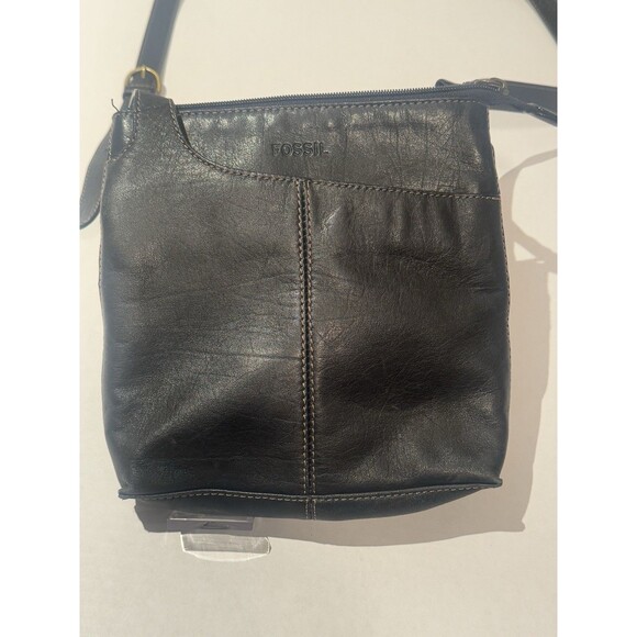 Fossil Jolie Black Soft Leather Crossbody Bag Adjustable Shoulder Strap - Picture 5 of 14